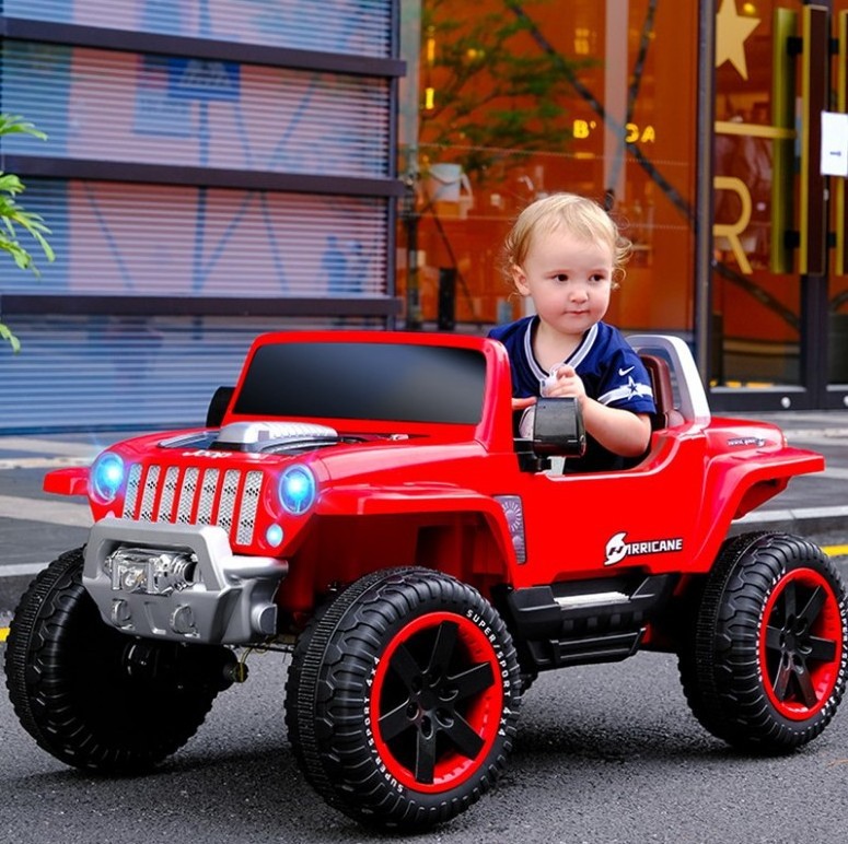 Jeep children's electric four-wheel off-road vehicle can sit two baby remote control toy car boys and girls beach buggies