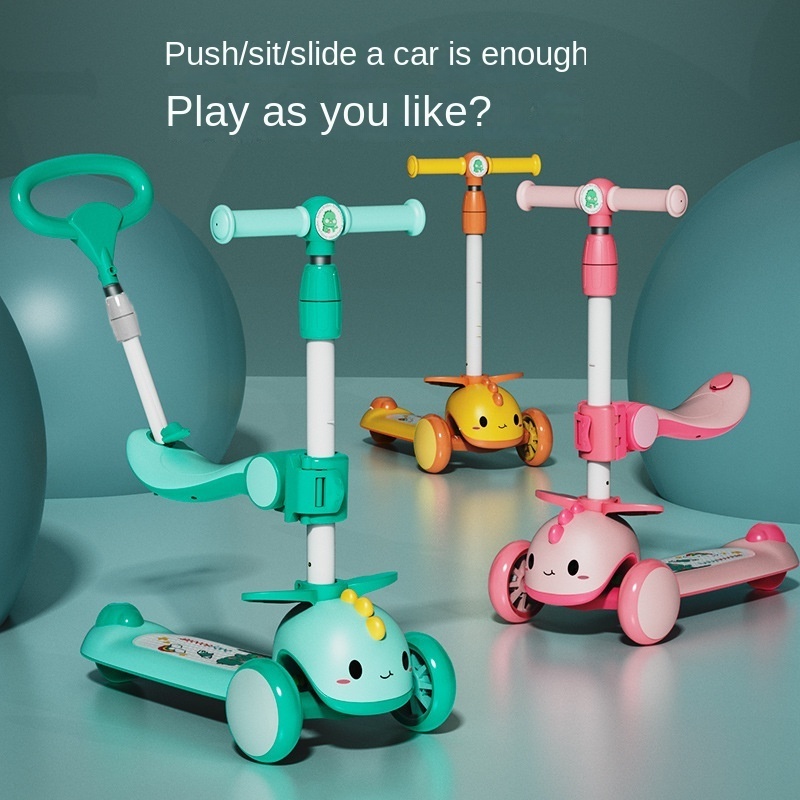 Children's scooter Little Yellow Duck twist car baby will sit will ride will push will flash slider bike