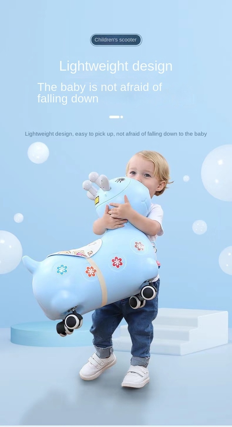 Children's Scooter Twister car 1-2-3 year old baby anti-fall toy  slider with music light walker