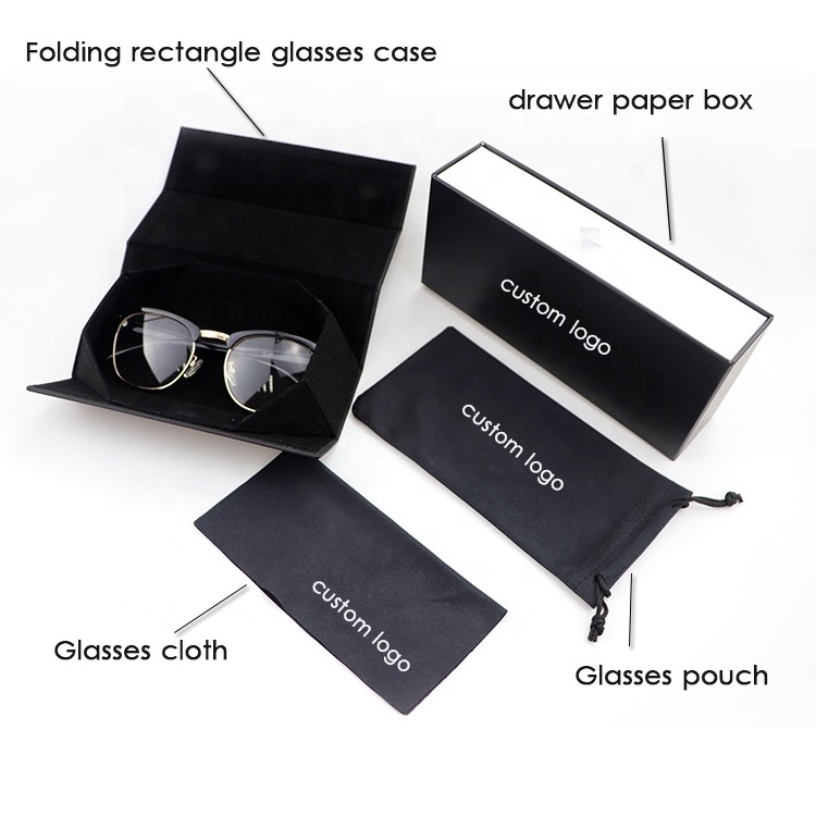 cheap wholesale foldable designer sunglass organizer display clear leather custom sunglasses case packaging package with case