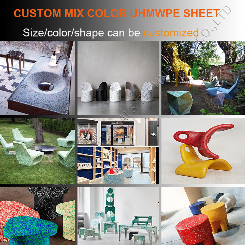 mixed colour mix uhmw PE pe300 pe500 pe 1000 uhmwpe engineering plastic sheets