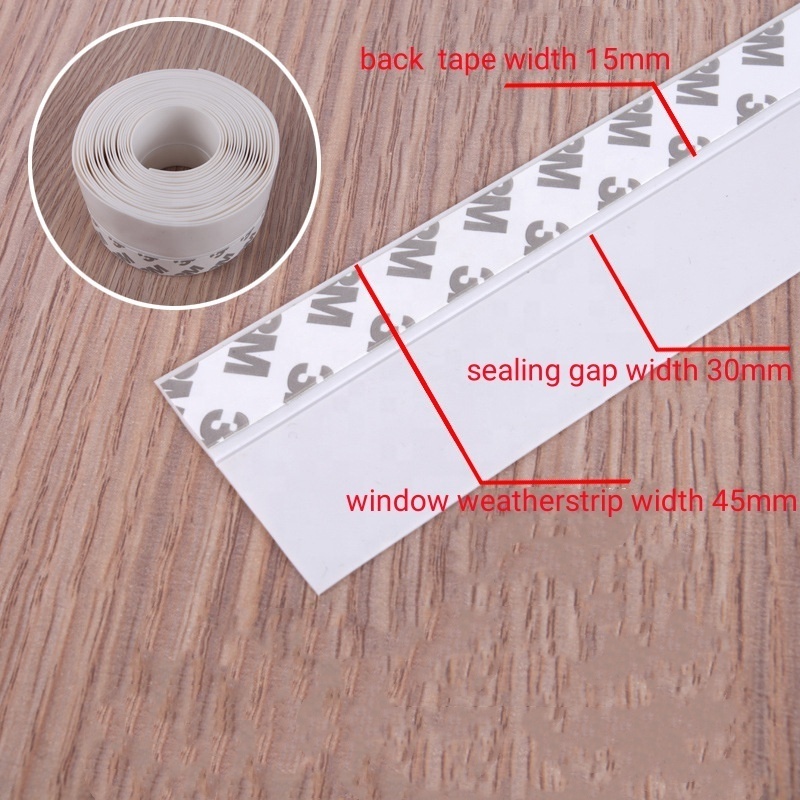 Easy to install Silicone weatherstrip Glass Door Window Seal Self Adhesive Wood Door Bottom Windshield Windproof