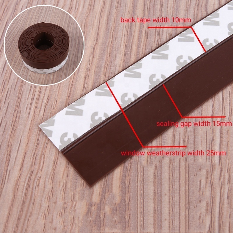 Easy to install Silicone weatherstrip Glass Door Window Seal Self Adhesive Wood Door Bottom Windshield Windproof