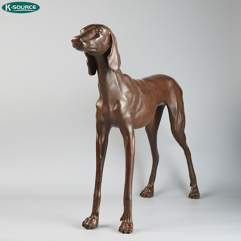 Indoor metal animal greyhound sculpture crafts Bronze pet dog statue