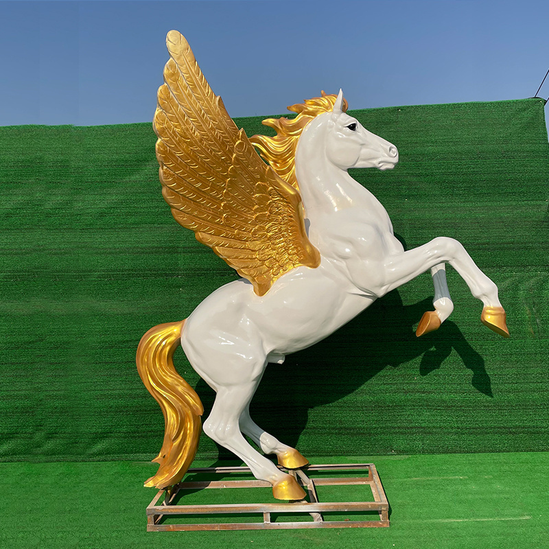 Modern design in customizable sizes Fiberglass statue of a winged horse