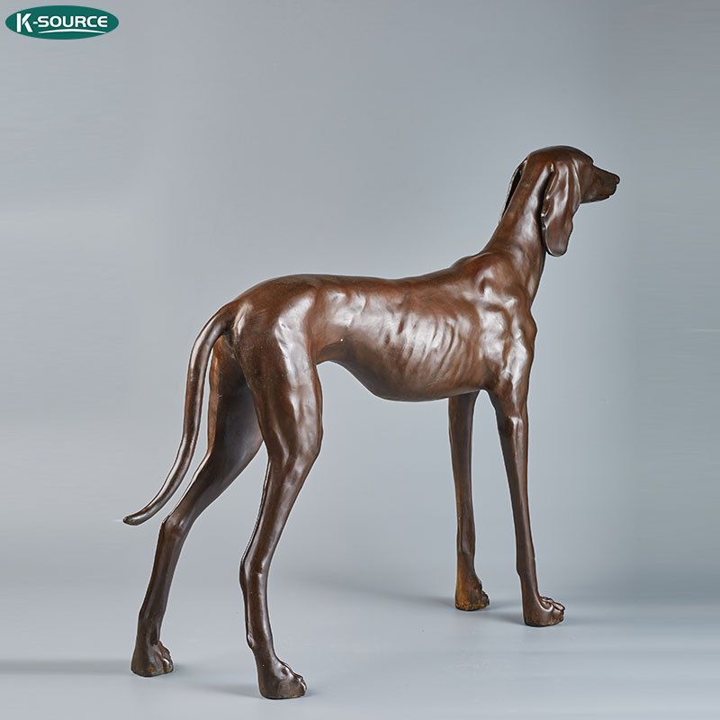 Indoor metal animal greyhound sculpture crafts Bronze pet dog statue