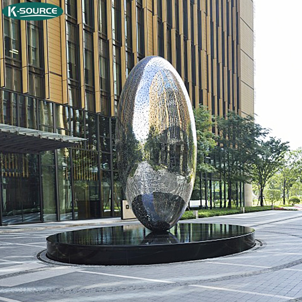 Garden Large Modern polished abstract metal statue Stainless steel outdoor ball sculpture