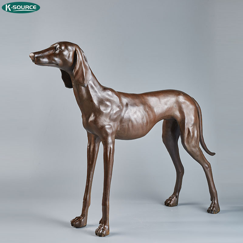 Indoor metal animal greyhound sculpture crafts Bronze pet dog statue