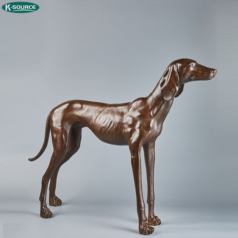 Indoor metal animal greyhound sculpture crafts Bronze pet dog statue