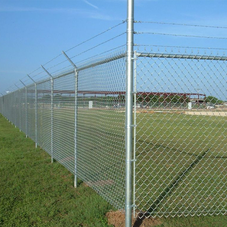 6x12 chain link wire fence roll panels heavy duty galvanise coated chain link fencing for metal fence football ground net