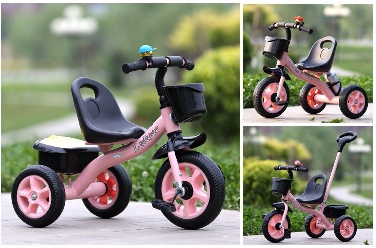 2022 Factory wholesale new model steel frame kids double seat tricycle with back seat child tricycle for kids