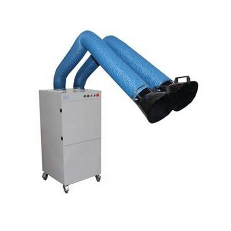 Two suction arms automatic clean industrial welding  fume extraction system dust collector smoke extractor