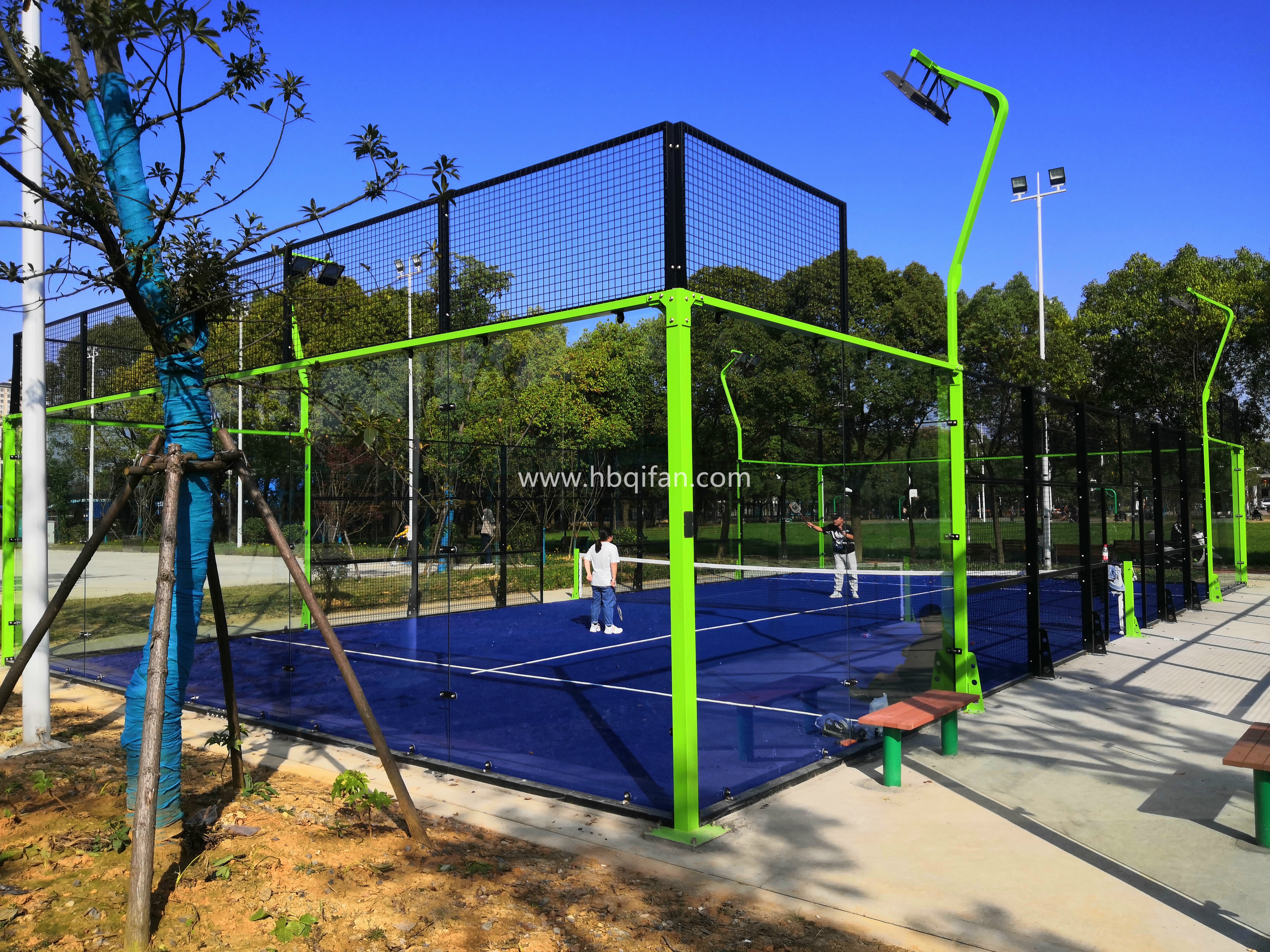 2023 New Design Outdoor Panoramic Cancha De Padel Portable Paddle Tennis Court For Sale