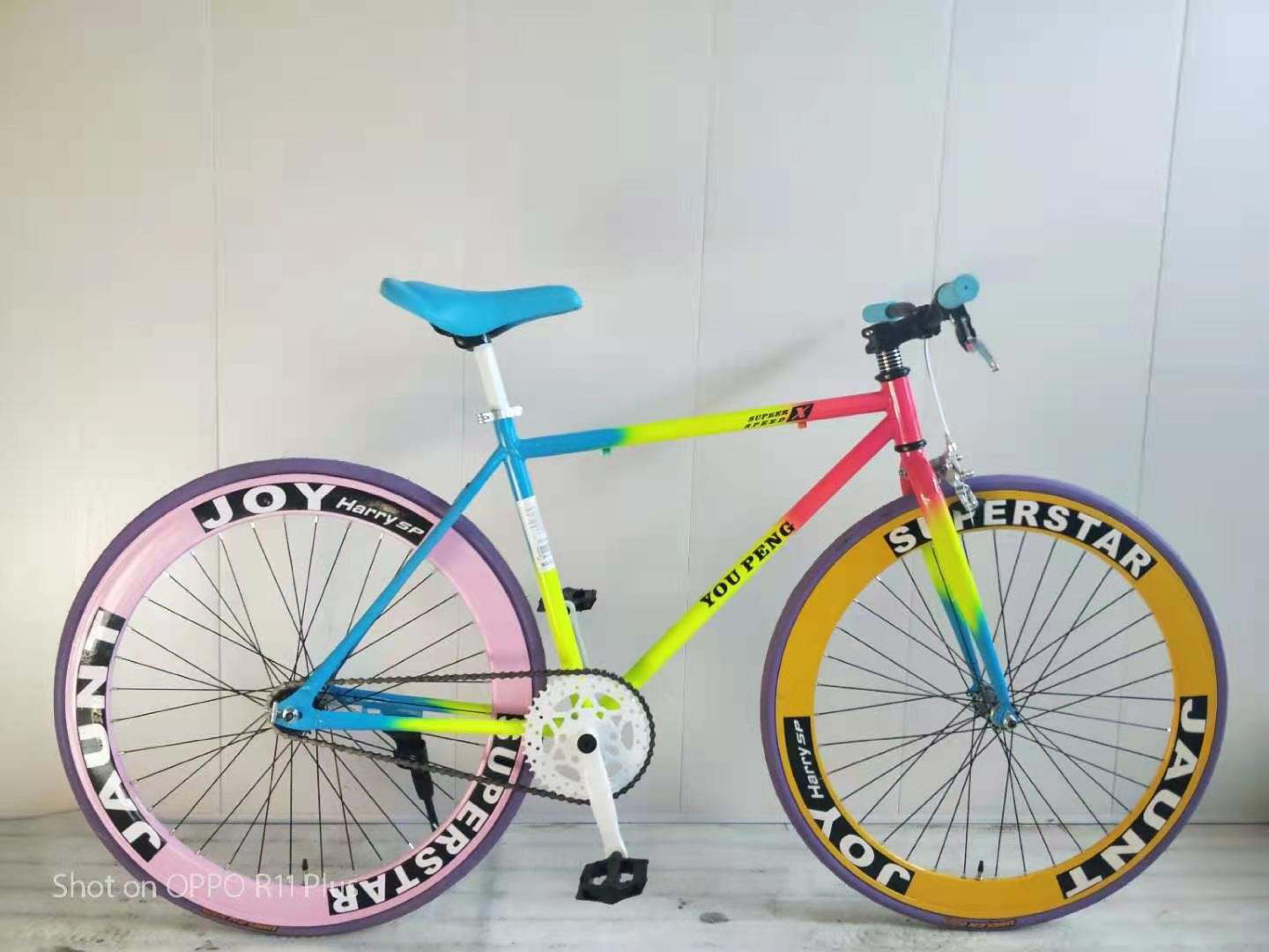 New style 60mm alloy rim mixed color fixed gear bike/bicycle fixed/fixie gear bike , single gear speed design in Europe