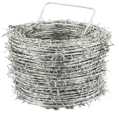 Hot Dipped Galvanized PVC Coated Barbed Wire Razor Barb Wire 25FT 18 Gauge-Great for Security Fencing Craft Fences