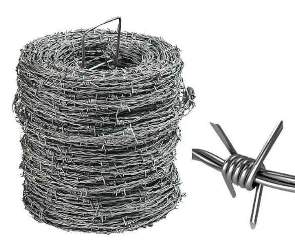 Hot Dipped Galvanized PVC Coated Barbed Wire Razor Barb Wire 25FT 18 Gauge-Great for Security Fencing Craft Fences