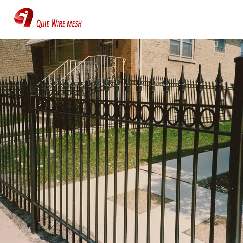 Cheap Frame Spear Top Galvanized Wrought Iron Main House Gate Grill Design Spike Fence Spear Points Fencing