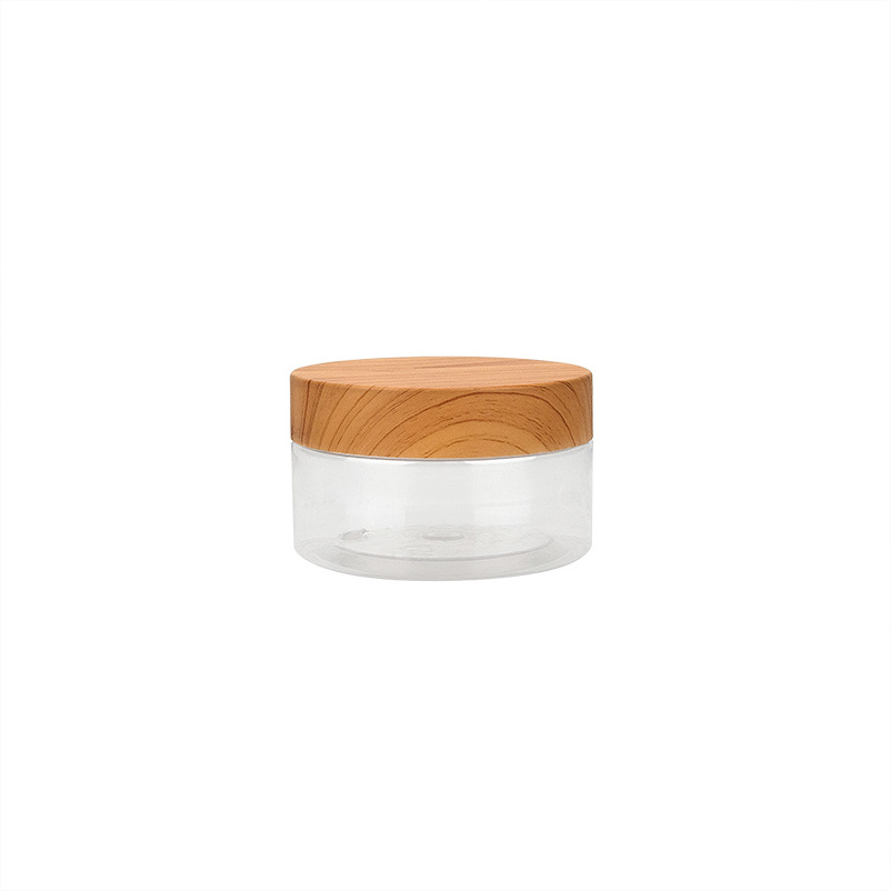 150ml pet container with bamboo lid  250ml 4 oz 6 oz 8 oz Empty Body Scrub Container Body Butter Jar with bamboo lid