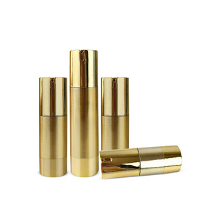 RTS 15ml 30ml 50ml gold silver cosmetic lotion airless pump plastic bottle