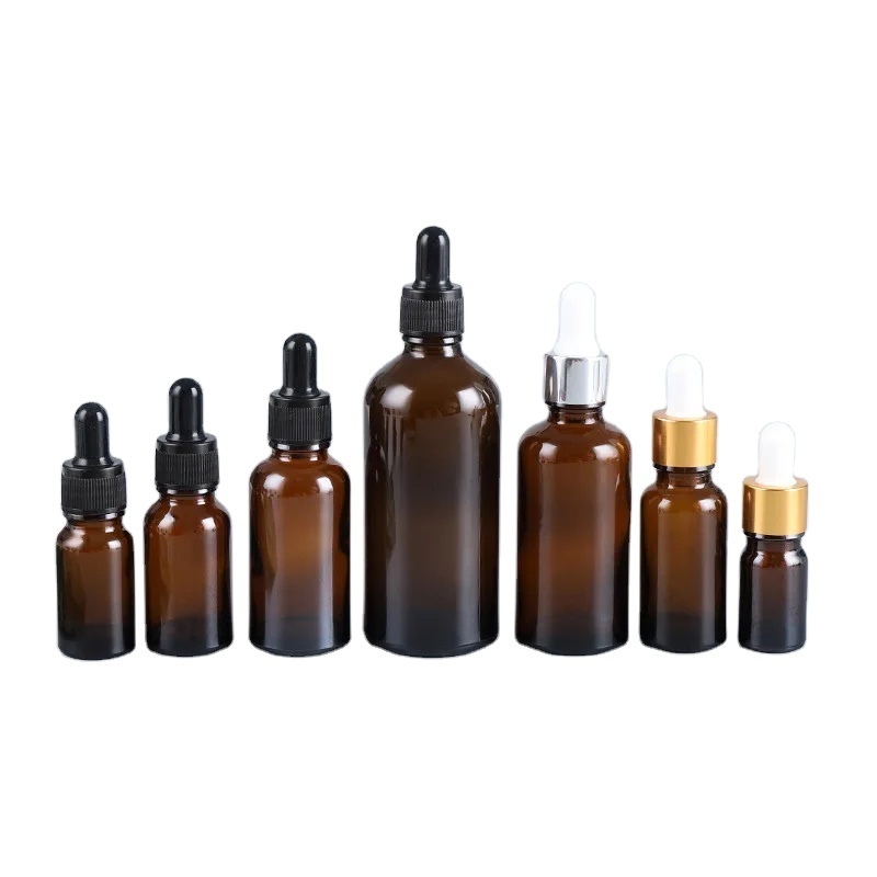 5ml 10ml 15ml 30ml 50ml 100ml amber matte black glass pipe dropper perfume bottle for essential oil