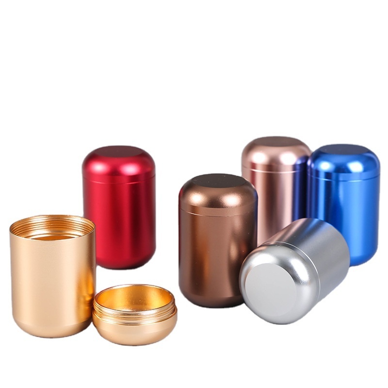 HOT sale tea tin box tea can with screw lid 80ml Titanium alloy tea pot