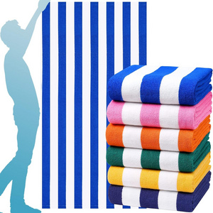 Custom Color Dyed Printed Beach Towel Cotton High Quality Towel Pool Oem Black Grey and White Striped Beach Towels