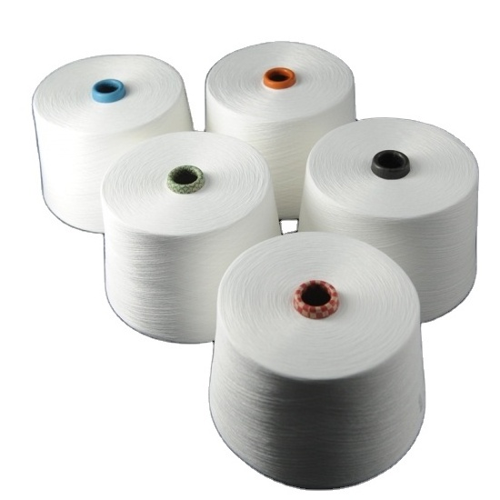 30/1 Virgin Polyester Ring Spun Yarn Raw White  For Knitting