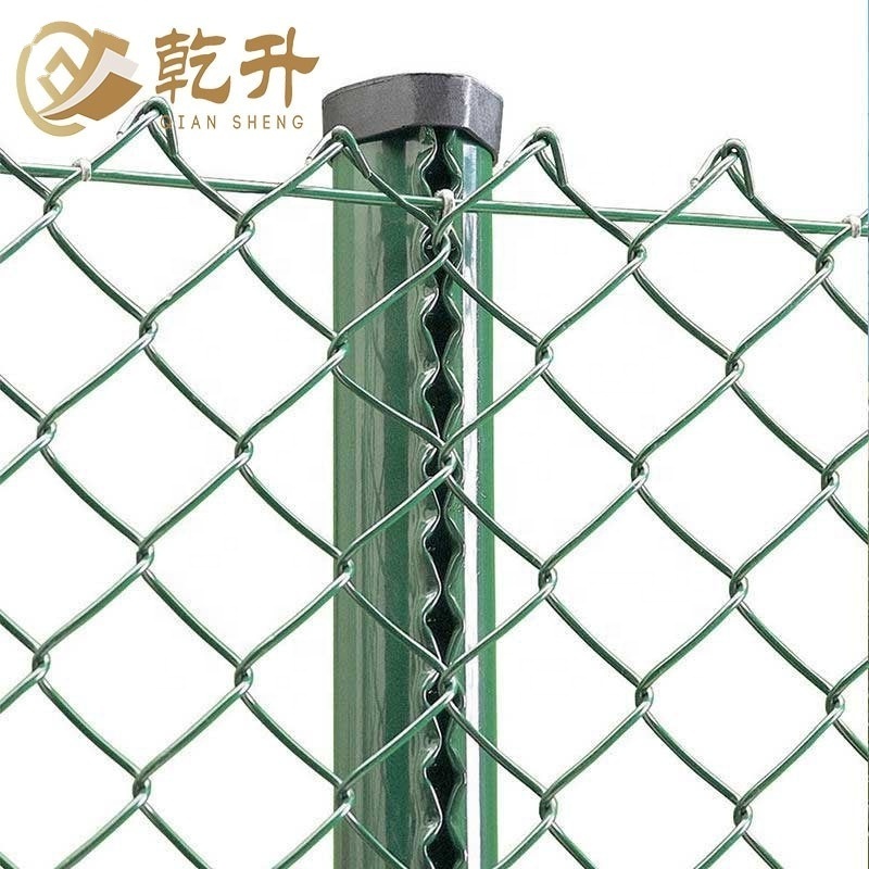 China Supply Cheap Used Commercial Black PVC coated Chain Link Fence With Accessories Hardware Fittings For Jamica