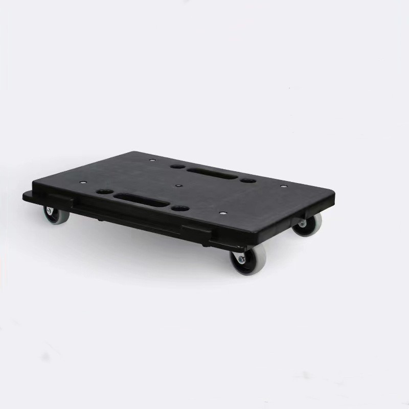 Industrial transport product silent rolling wheel dolly plastic dolly for moving folding crate trolley