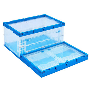 plastic folding storage boxes with lid can stacked storage boxes medical supplies plastic Moving plastic storage folding Crate