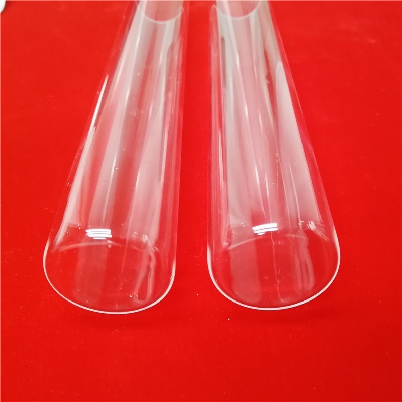 Customized high heat resistant Crystal Test Glass Tubes one end closed glass quartz tube transparent fused silica pipe