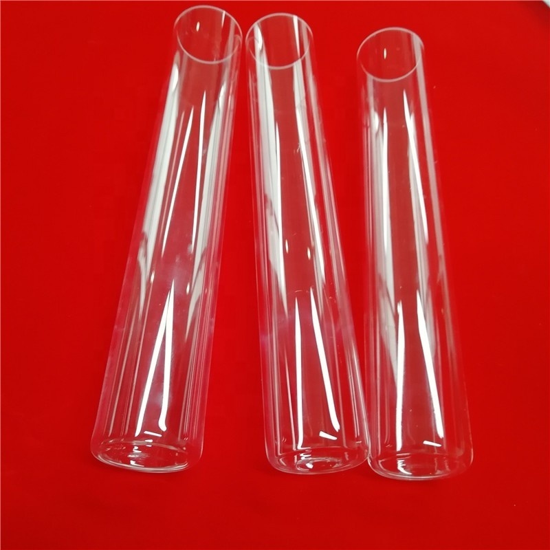 Customized high heat resistant Crystal Test Glass Tubes one end closed glass quartz tube transparent fused silica pipe