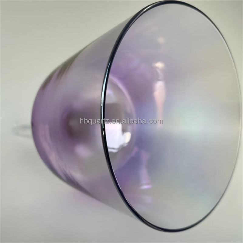 Pretty Color Crystal Bowl Alchemy Handle Quartz Crystal Singing Bowl