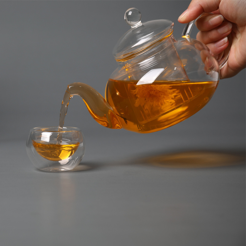 400ml 600ml 800ml 1000ml heat resistant borosilicate Glass TeaPot with infuser