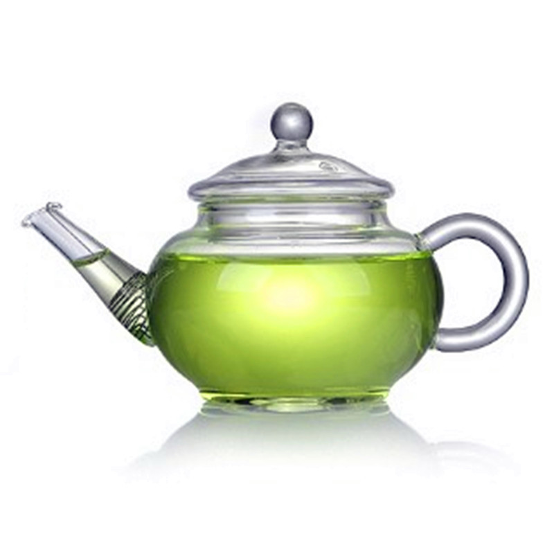 Wholesale 250ml Hand blown heat resistant small glass teapot with infuser