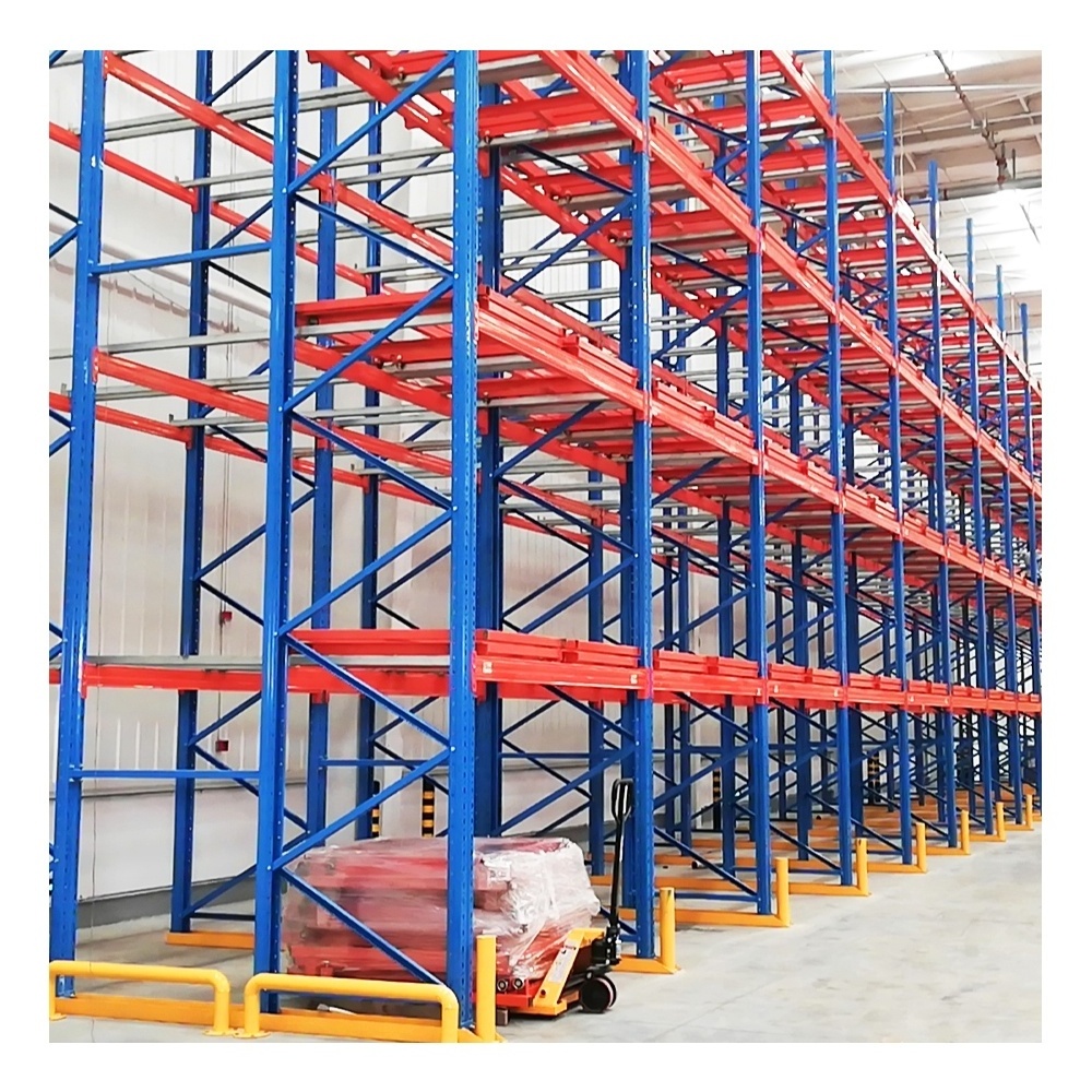 push back pallet storage warehouse racking system