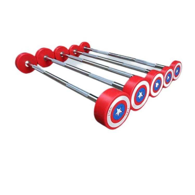 Factory Wholesale Captain America Gym Straight Bar/Curved Bar Barbell