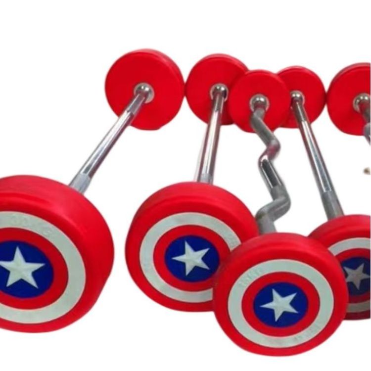 Factory Wholesale Captain America Gym Straight Bar/Curved Bar Barbell