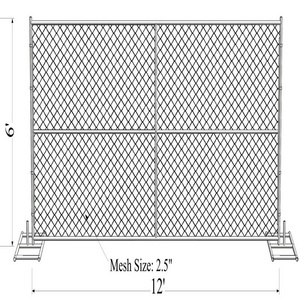 Hot Dipped Galvanized American Standard Construction Security Chain Link Fence Panels Removable Temporary Fence