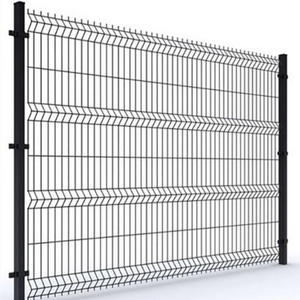 3D Black Metal Curvy Welded Mesh Fencing Outdoor Playground Security Sport V Mesh Fence Panels