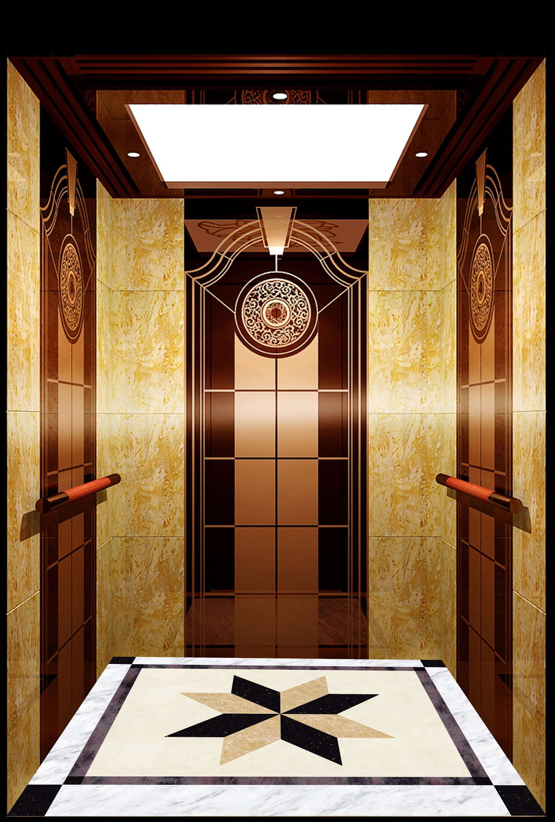 Commercial Residential Elevator Floor Mat Graphic Design Indoor Hotel Vinyl Flooring Adhesive 3 Years Rubber Floor Tiles Indoor