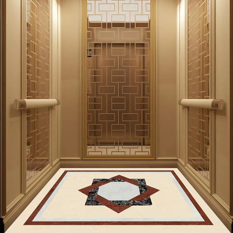 Commercial Residential Elevator Floor Mat Graphic Design Indoor Hotel Vinyl Flooring Adhesive 3 Years Rubber Floor Tiles Indoor