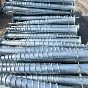 ground concrete anchor screw piles helical auger pile post anchor helical screw piles screw foundation for Solar Mounting System