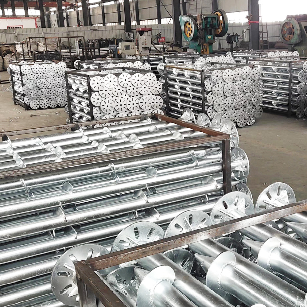 ground concrete anchor screw piles helical auger pile post anchor helical screw piles screw foundation for Solar Mounting System