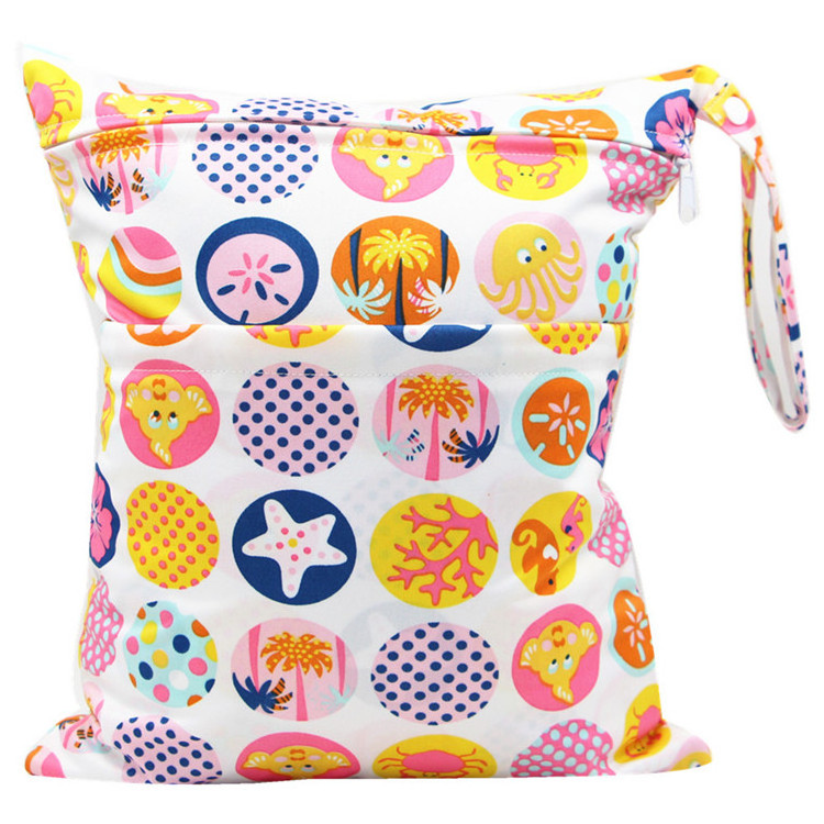 Wholesale multiple patterns baby diaper bag Waterproof baby wet diaper bag organizer