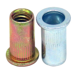 China wholesale  blind rivet nuts m3 m5 m6 m12 yellow zinc threaded round flat head insert aluminium rivet nuts