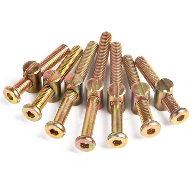 Zinc Plated Hexagonal Socket Flat Head Furniture Fitting Screw M6 Furniture Screws Connecting Bolts with Barrel Nuts