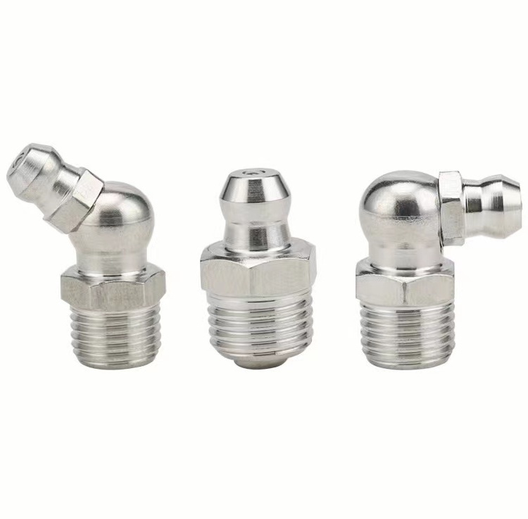 Stainless steel grease nipple straight curved oil nipple 1/4NTP Grease fitting