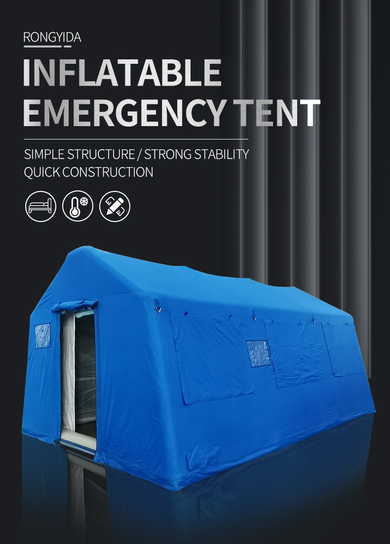 High Quality Customized Waterproof Blue Tent Survival Rescue Shelter Refugee Emergency Disaster Relief Earthquake Tent