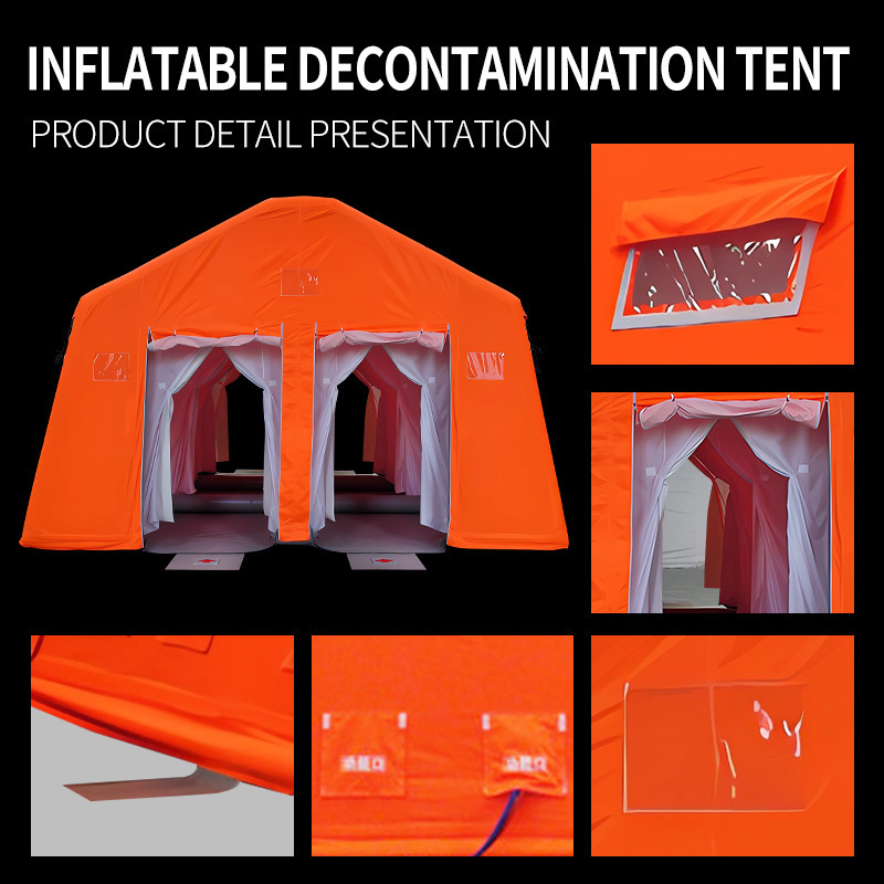 Airtight PVC emergency first aid medical rescue disaster relief construction decontamination sanitay inflatableairpressure tent